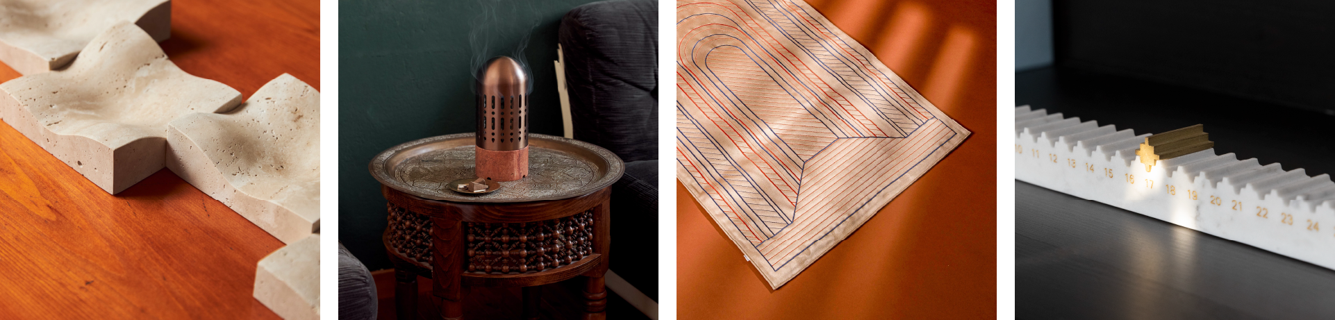 A collage of four different market products, showcasing their variety in materials and design