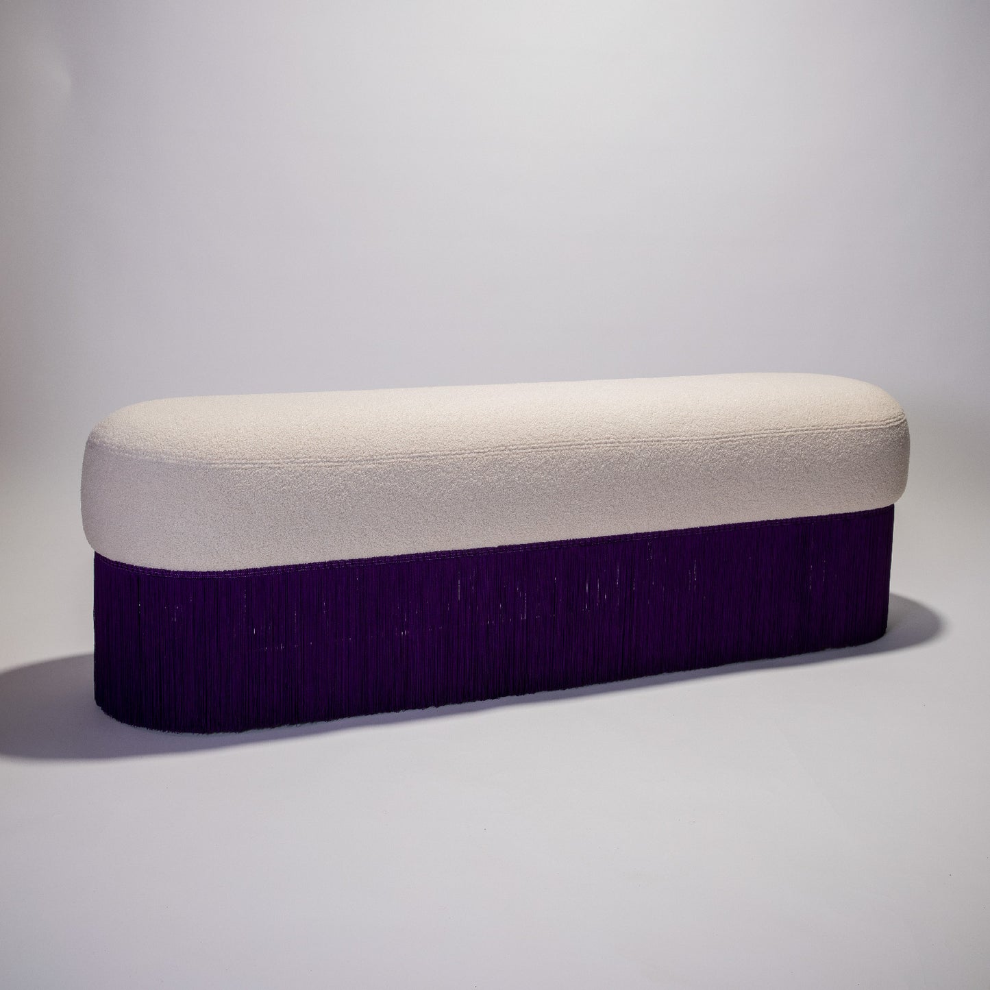 Purple long bench from the tessels collection, horizontal disposition
